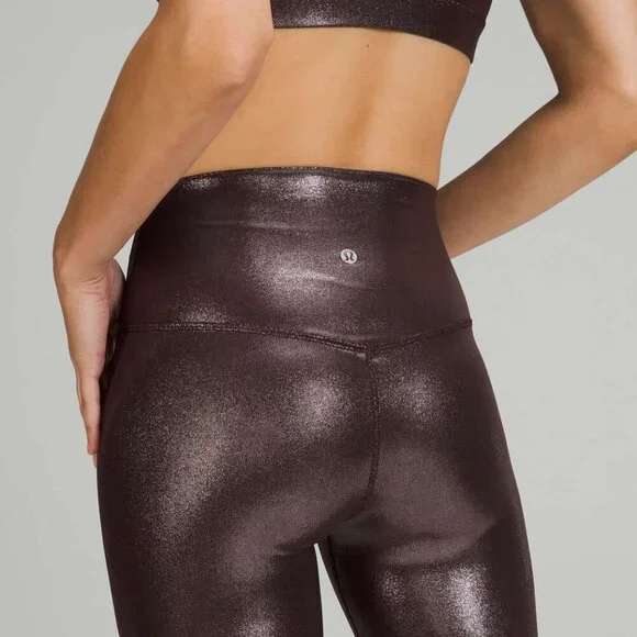 Lululemon Align High-Rise Pant 25" *Shine Radiate Foil Print French Press Size 8 - Picture 4 of 12